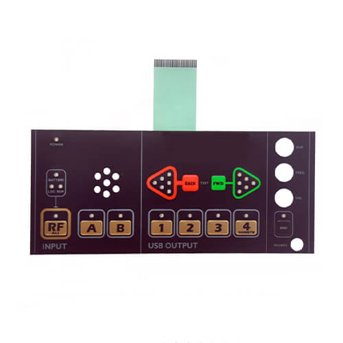 Metal dome remote presentation system control membrane keypad panel