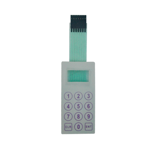 3*4 keypads Metal dome flexible membrane switch with transparent window for LCD screen