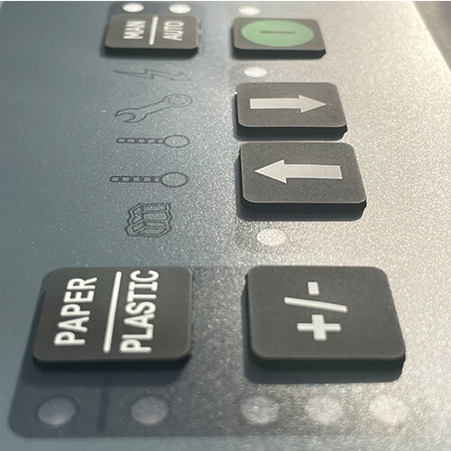 Rubber + membrane keypad