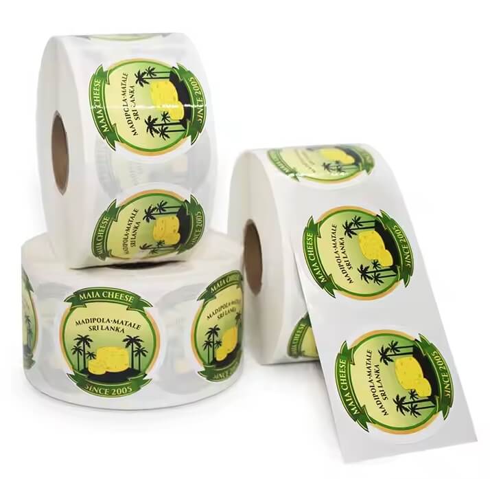 Sticker & Labels 6 White round waterproof tamper-proof food label